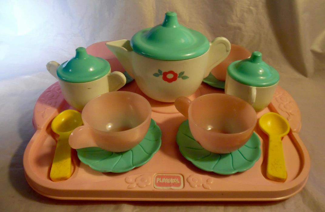 PLAYSKOOL MAGIC TEA PARTY tea set with COLOR CHANGE CUPS, pot, sugar bowl