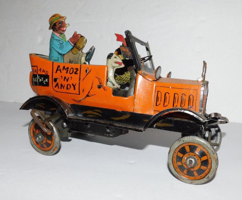 VINTAGE TIN WIND UP AMOS AND ANDY TAXI CAB LOUIS MARX TOY