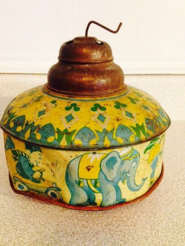Very Rare Antique Walt Disney Musical Tin Litho Toy With Dumbo And Circus