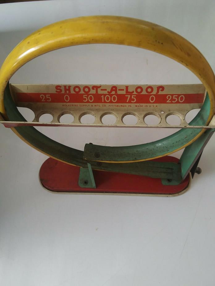 Vintage SHOOT-A-LOOP tin marble toy ORIGINAL PAINT WOLVERINE Co.PITTSBURGH PA.