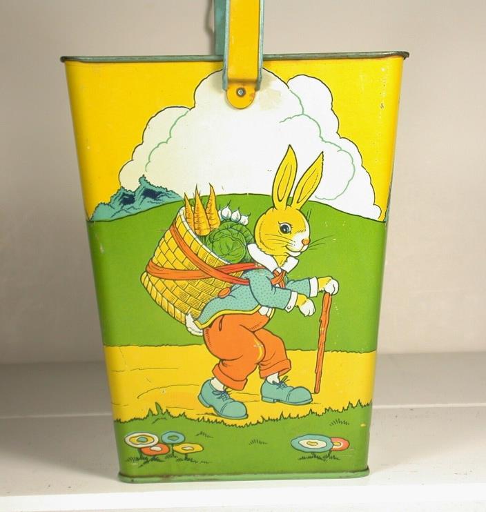 CHEIN LITHOGRAPHED TIN  EASTER SAND PAIL- LARGE 8