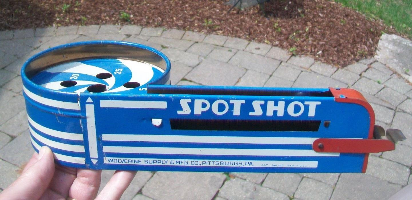 VINTAGE SPOT SHOT TIN LITHO MARBLE SHOOTING GAME - WOLVERINE TOY CO PITTSBURGH
