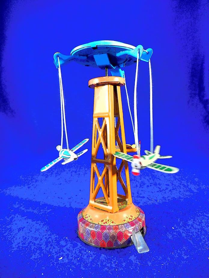 LORENZ GERMANY REPLICA WHIRLING AIRLANES TIN TOY 5 1/2