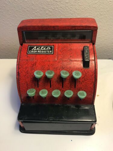 Aster Tin Toy Cash Register c1960 Made in Japan by OKP