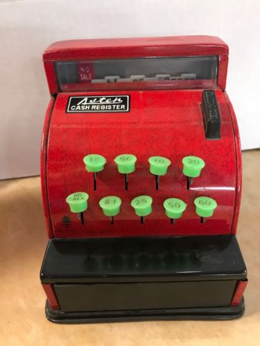 Aster Tin Toy Cash Register c1960 Made in Japan by OKP