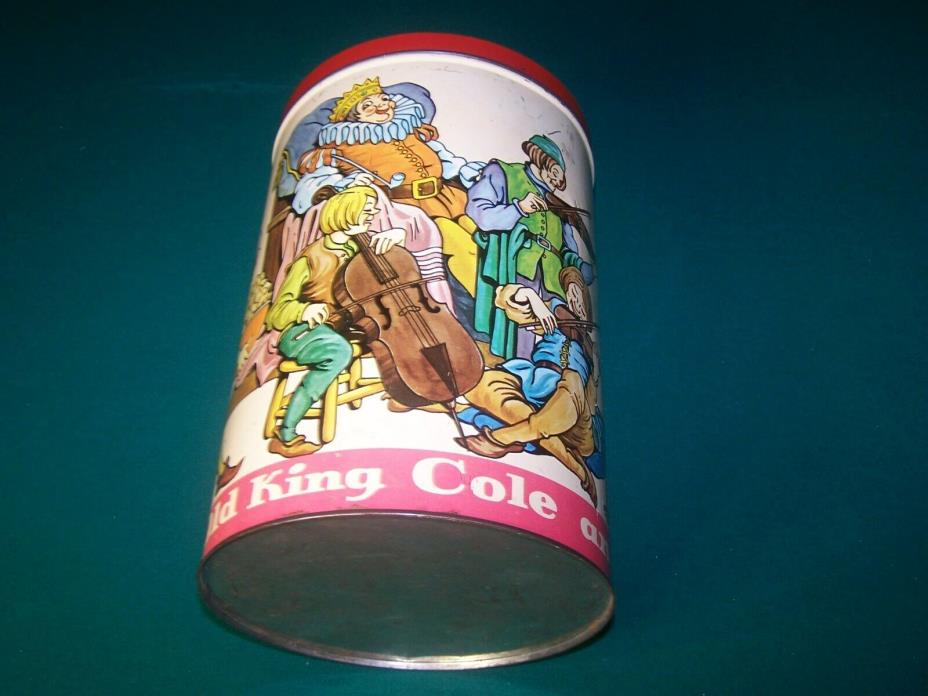 Vintage Colorful and  Decorative Tin Container -  Old King Cole Themed