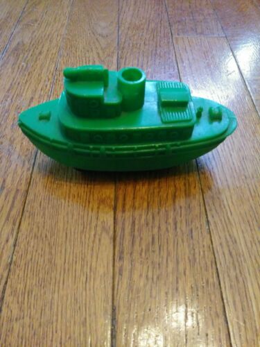 Vintage Marx Friction Toy Plastic GREEN Tugboat 5.5
