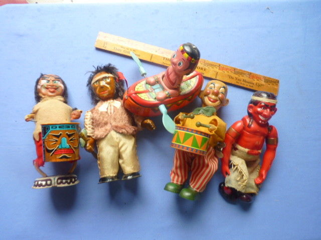 Five Vintage Wind Up Toys From the 1950's