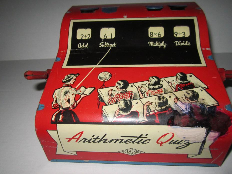 Arithmetic Quiz Toy,  Tin,  Wolverine, vintage, 1950's