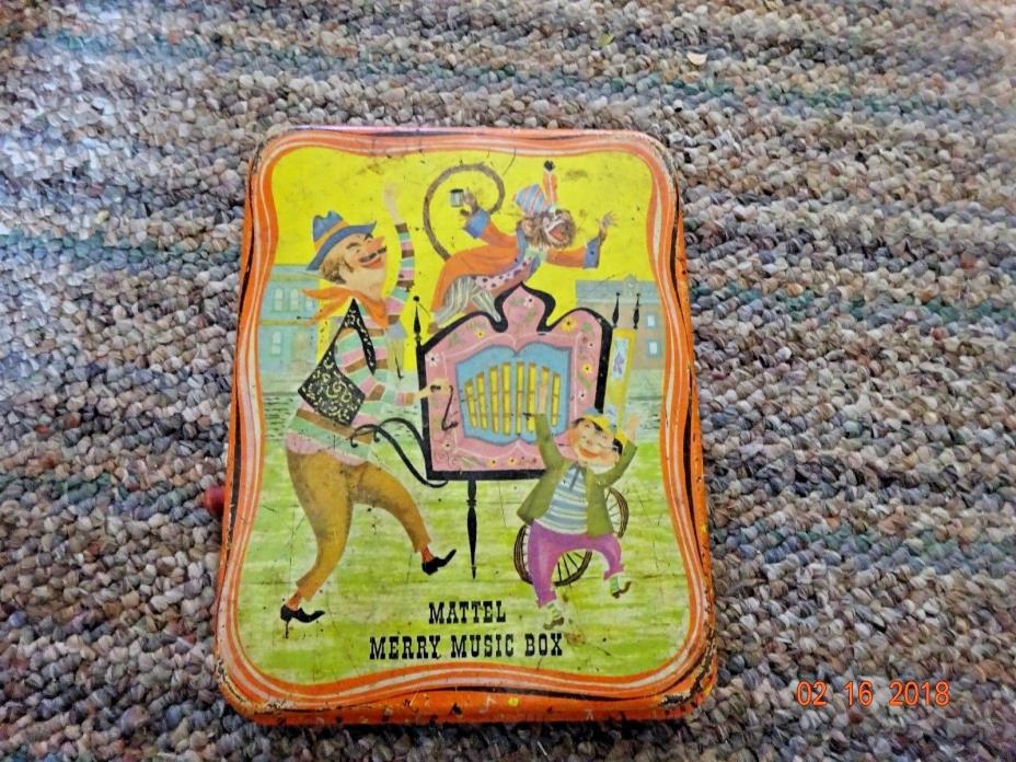 Vintage Mattel Merry Music Box Metal Tin 1962 