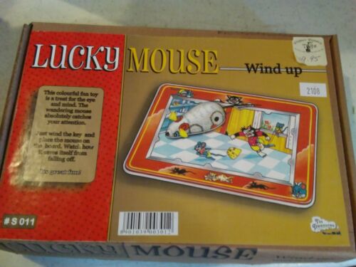 Reproduction Tin Toy Lucky Mouse Wind Up NIB