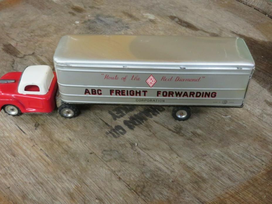 60s ABC Freight Forwarding Tin Toy Friction truck Japan 10 inch Truck @ Trailer