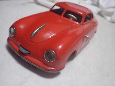 JNF Prototyp (Germany) Red-Orange Porsche 356 Coupe Tinplate/Wind-Up 1:19