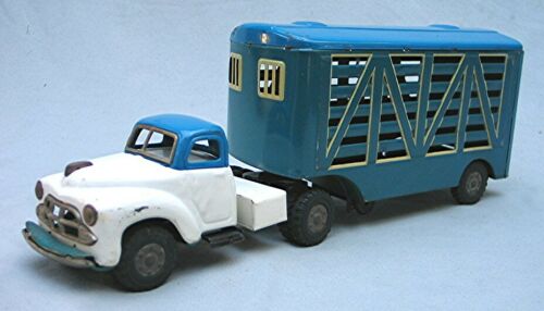 Vintage Tin Friction Livestock Truck