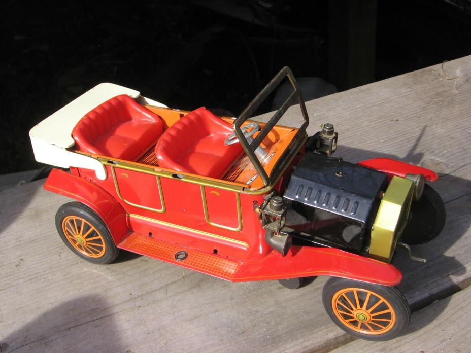 Sunrise Toys Vintage Rare Ford Model T Battery Operated Tin Litho Car For Parts.
