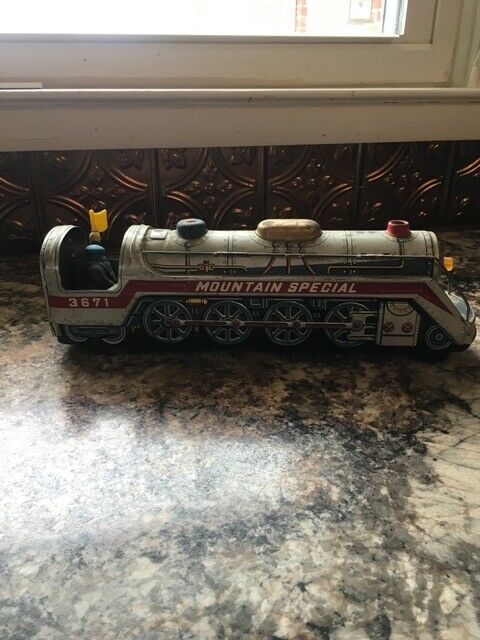 Vintage Modern Toys Tin Litho Mountain Special 3671 Train engine Japan