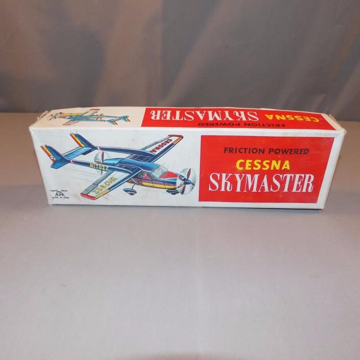 Cessna Skymaster Tin Friction Powered ALPS Japan Toy Plane Airplane near mint