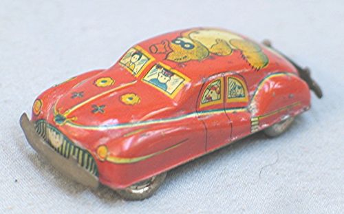 Vintage 1952  Tin Car -- Japan -  Racoon Comic
