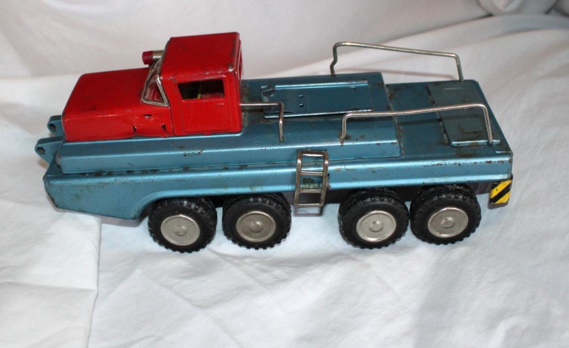 VINTAGE 1950'S SSS INTERNATIONAL TIN METAL FRICTION 649 BIG TOY TOW TRUCK JAPAN