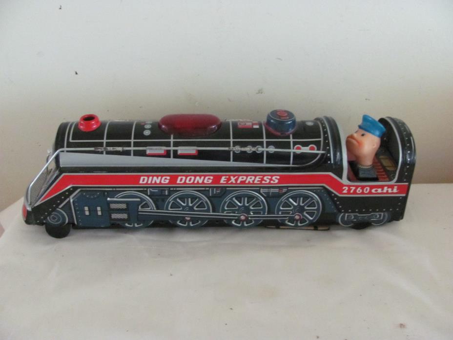 Vintage Ding Dong Express Tin Toy Train 2760 Made in Japan Trade Mark TOYS