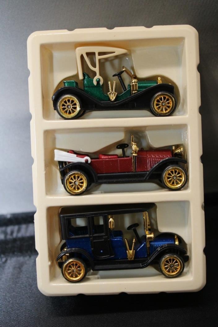 Vintage 3 Old Time Toy Cars New In Original Box