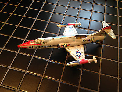 Very Rare 1959 Vintage Tin Litho Sanei Japan Lockheed F-104 Starfighter