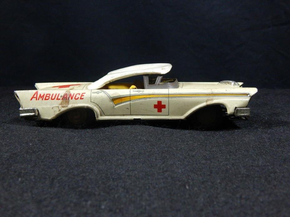 toy-master japan 1956 tin lithograph ambulance friction car