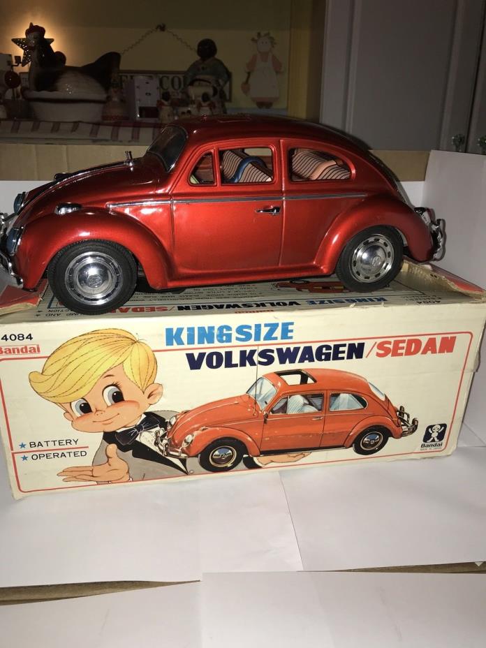 Vintage Tin Car Bandai 1958 King Size Volkswagen 15
