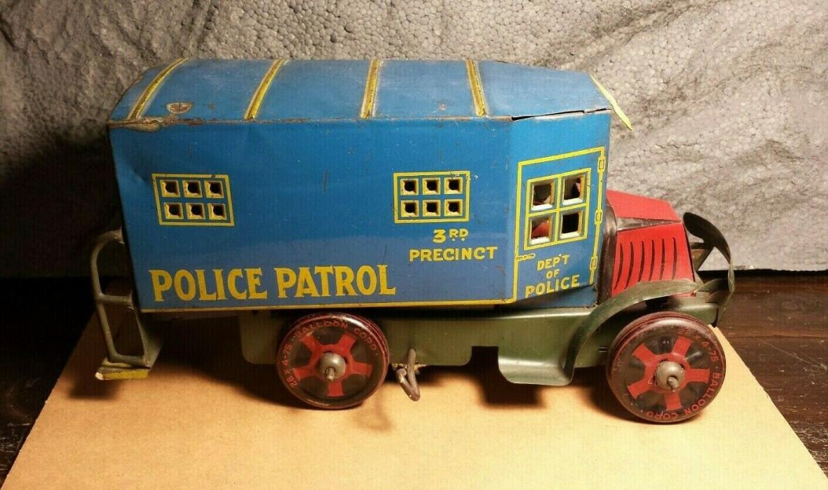 Vintage Marx Toys | Police Patrol Truck | Wind Up | Good condition | Motor works