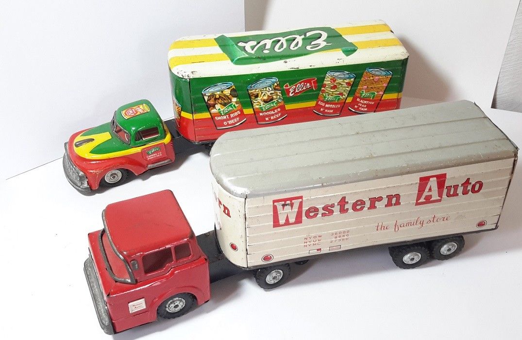 Marx Western Auto Truck Trailer and Ellis Canning Company. Both Friction