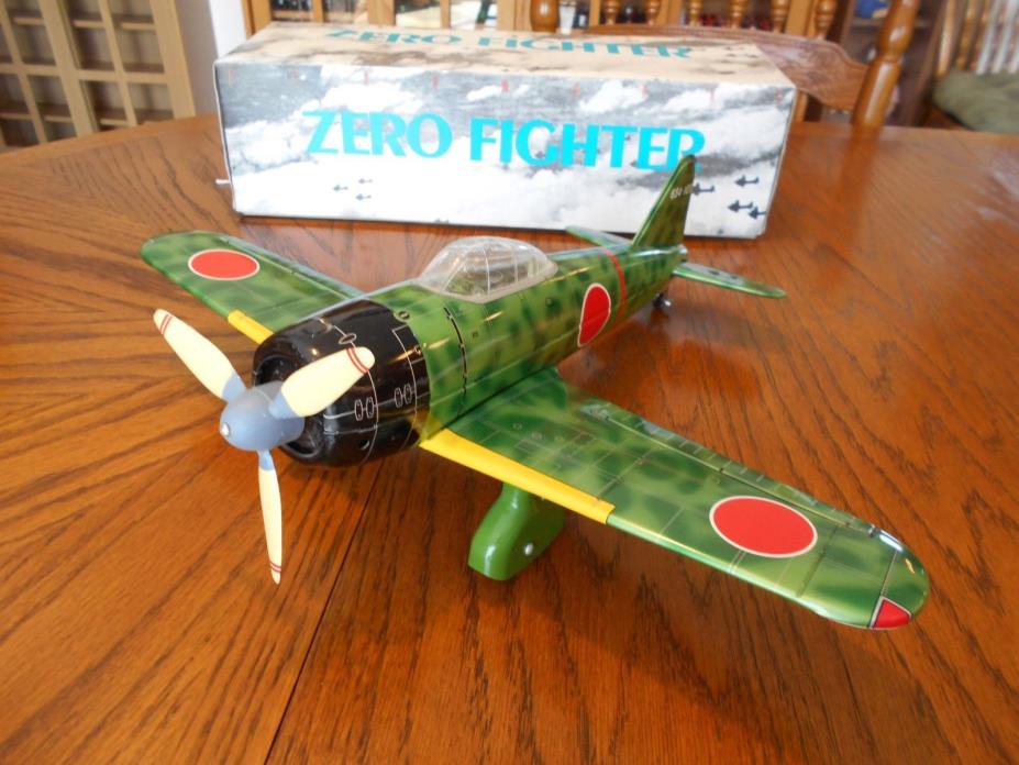 Leadworks WWII Tin Litho Japanese ZERO Fighter Plane, Made in Japan, NM In Box