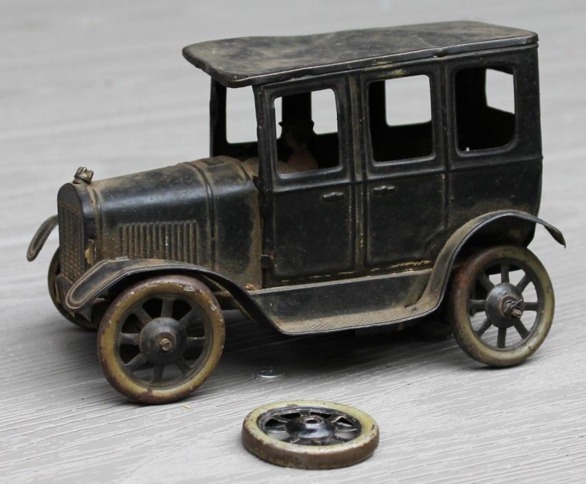 Bing tin car Germany C. 1920 black 4 door sedan