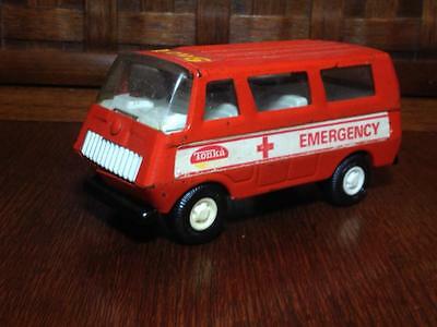 Vintage Tonka emergency tin toy van , retro , kitsch