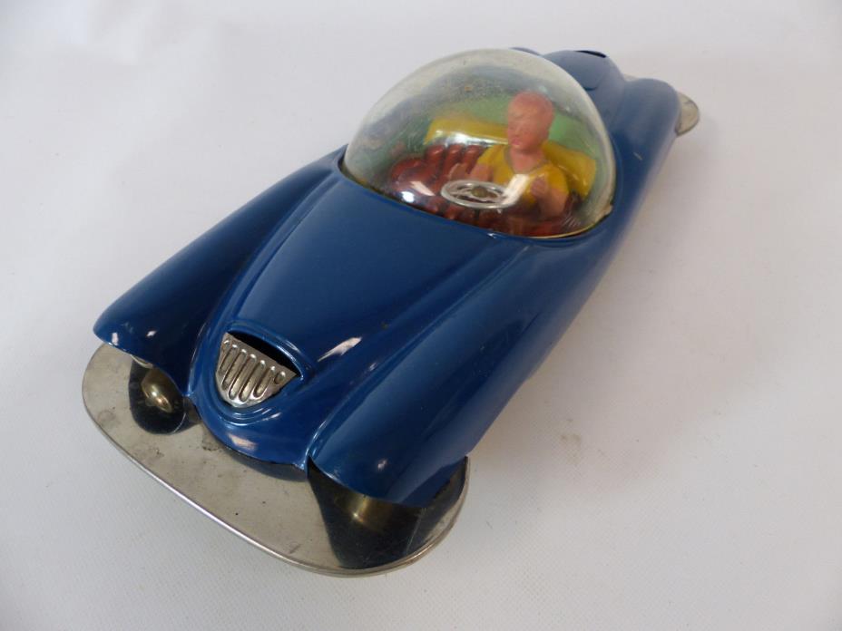 1950'S JAPAN LINEMAR FUTURISTIC CAR FRICTION TIN TOY ROBOT SPACE **WORKS**