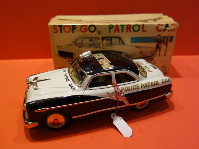 ALL ORIGINAL MARUSAN Ford Police Patrol Car Stop- Go Batt Op + Original Box 1954