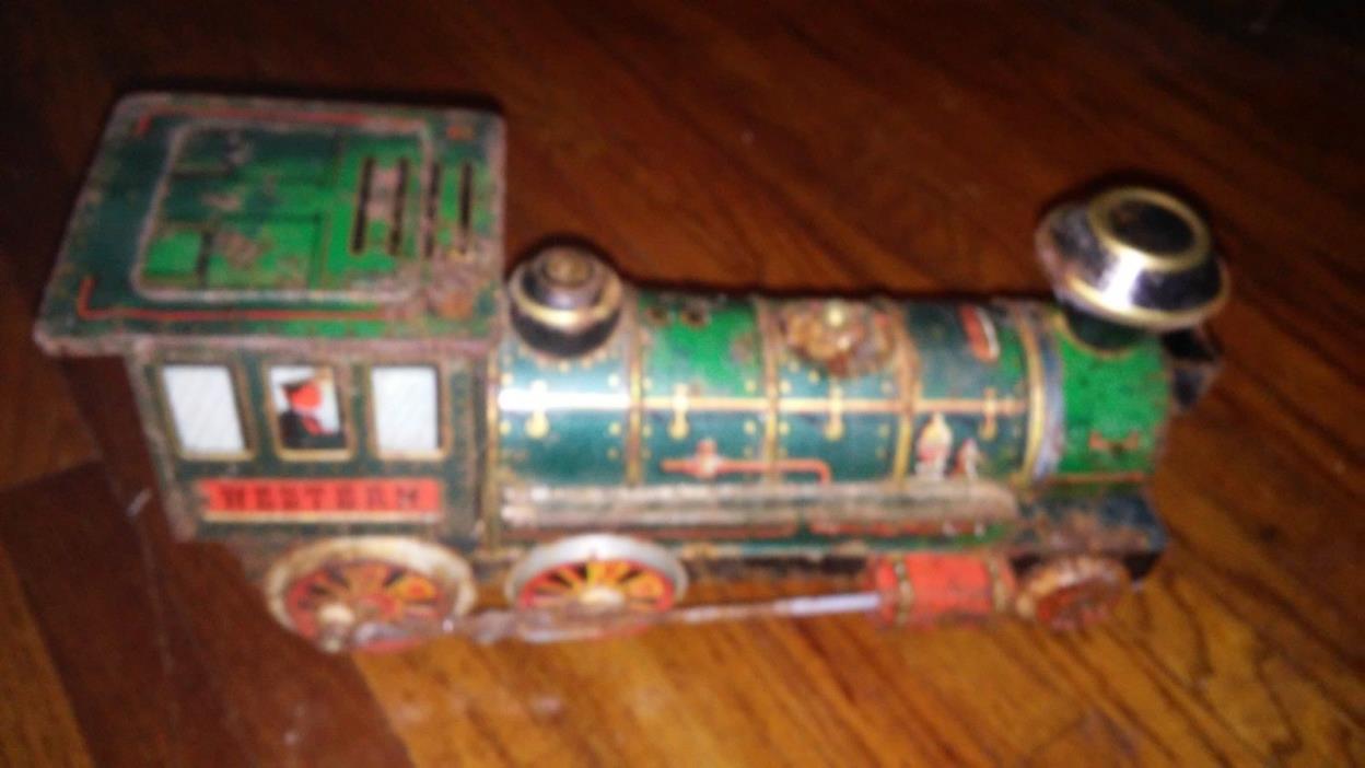 VINTAGE TIN/METAL TRAIN NEEDS A LITTLE TLC>  FREE SHIPPING