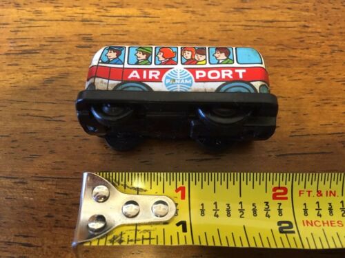 Vintage Miniature Small Pan-Am AirPort Airplane Airline Tin Toy Van