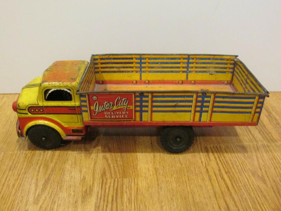 VINTAGE MARX INTER-CITY DELIVERY SERVICE TRUCK-----PRESSED STEEL-----1950'S