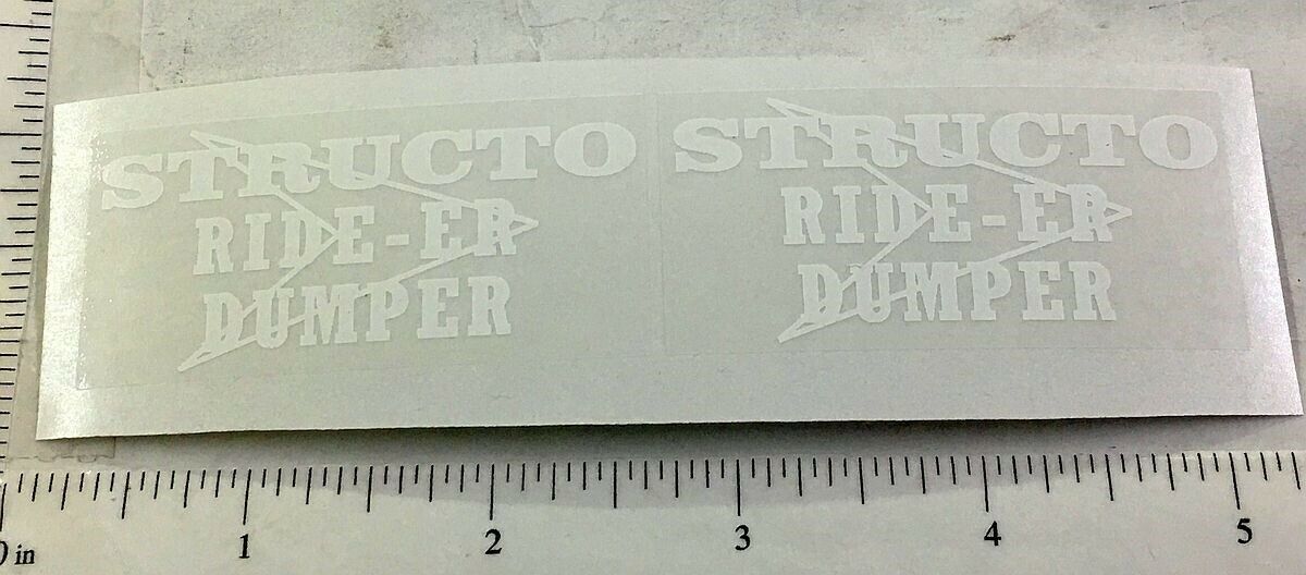 Structo Rider Dumper Dump Truck Toy Replacement Stickers ST-127