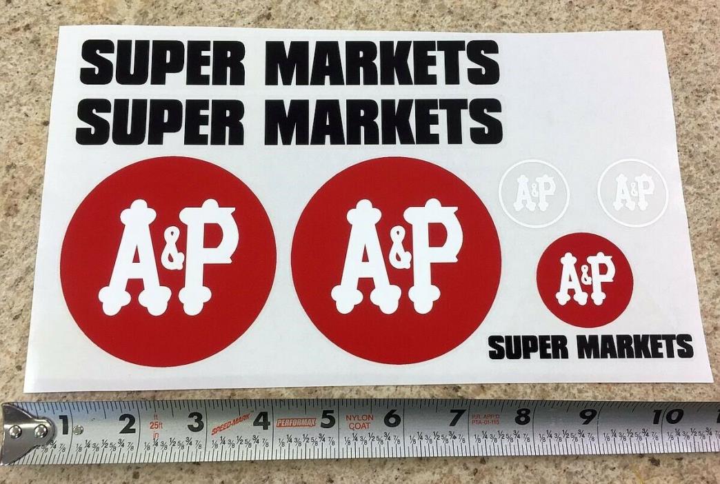 Custom A & P Super Markets Tonka/Smith Miller Semi Truck Sticker Set CU-038