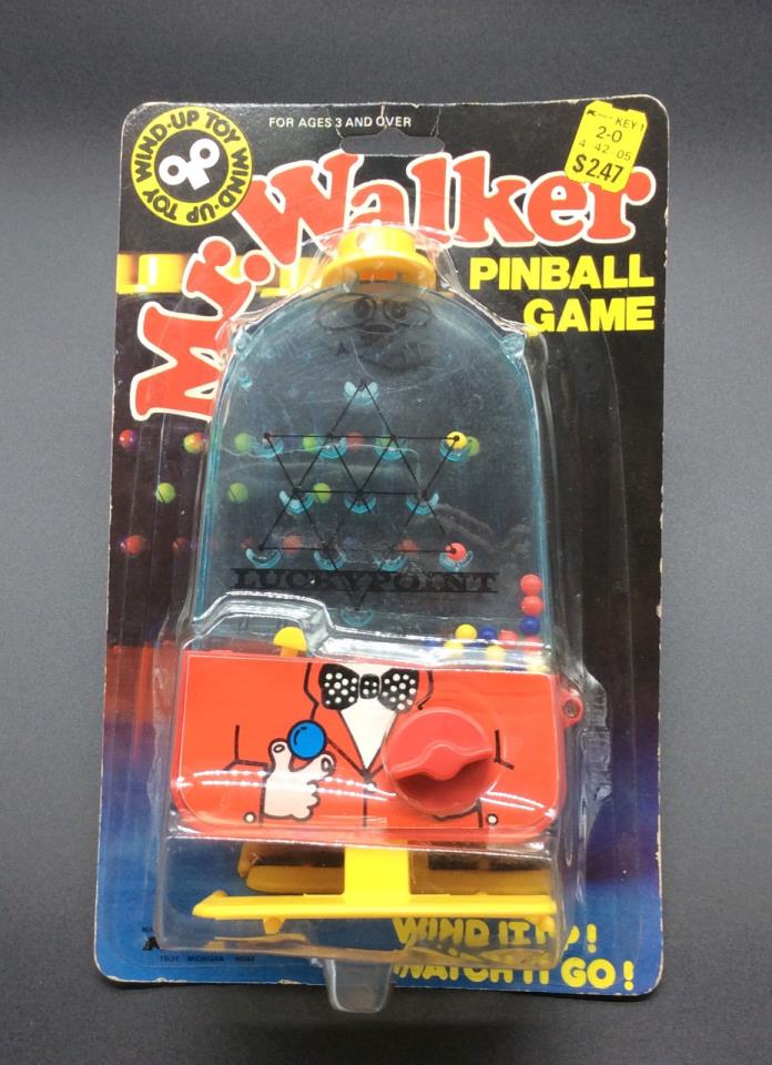 LUCKYPOINT Mr. Walker Pinball Game Vintage Plastic Wind Up Walking Toy NIP HTF