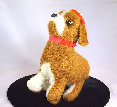 Wind Up Toy French Puppy Dog VTG Tin Plush Backflip Flipping Jumping Japan Works