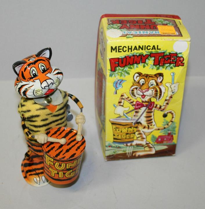 Antique Mechanical Funny Tiger wind up- in the Box – Marx
