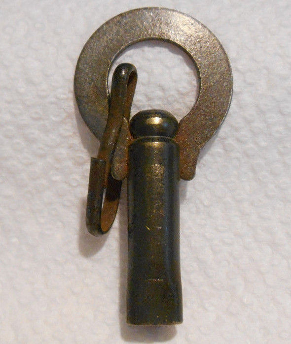 Vintage Old Antique Triangular 3 Sided Female Clock Toy Windup Winder Key