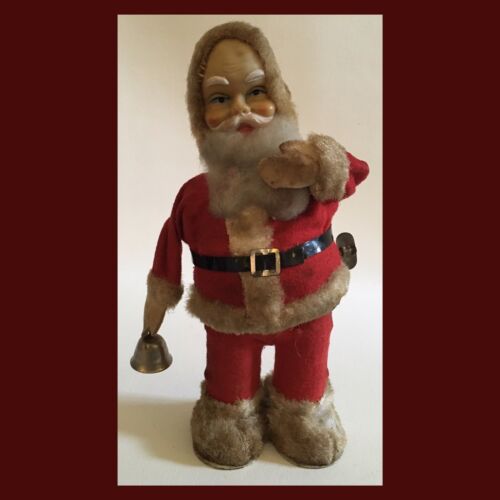 Mechanical Santa Claus Vintage 1960's Tin Wind Up Toy - Tested & Works!