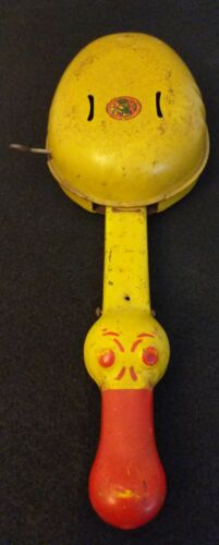 Antique 1920's Gong Bell Toys Wind Up Duck