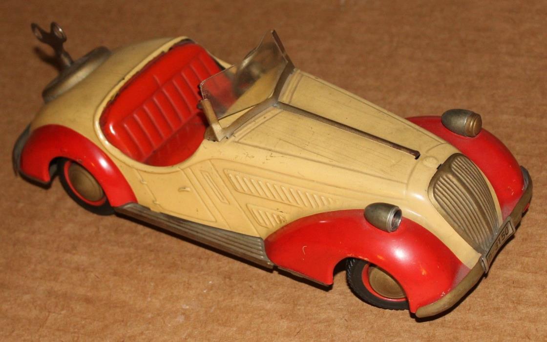 Vintage Wind Up Distler Wandere D-3150 Litho Car Tin Toy , Germany BMW