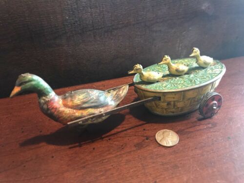 Antique LEHMANN TIN Wind Up DUCK PAAK-PAAK Quack Quack DRGM Marke DRP Estate