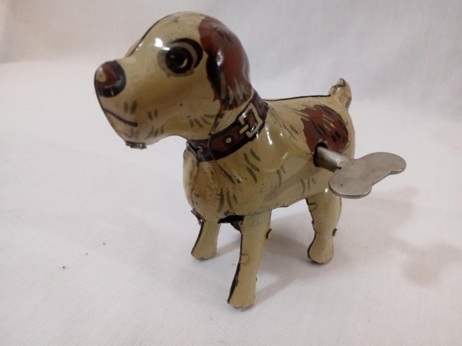 1950 vintage TERRIER DOG JAPAN TIN wind up  NICE ORIGINAL WORKING CONDITION