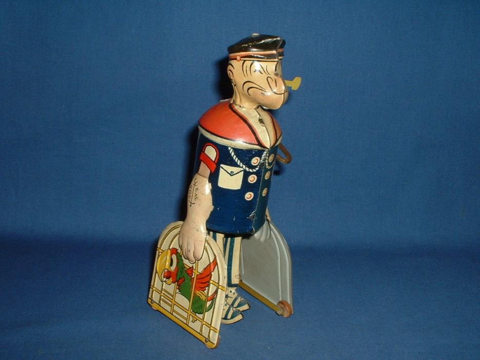 Vintage 1930’s Marx Tin Toy Windup Walking Popeye